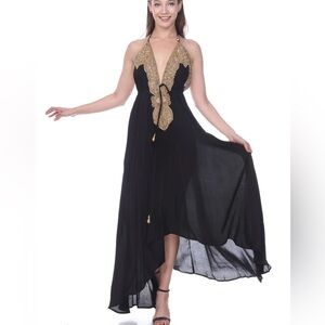 Adjustable Manish Vaid Madrid Dress with Embellished Neckline